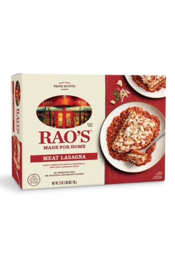 A box of Rao's meat lasagna.