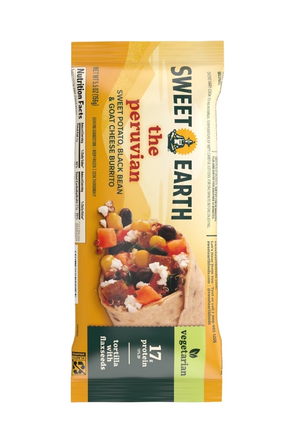 A pack of sweet earth the peruvian burrito.