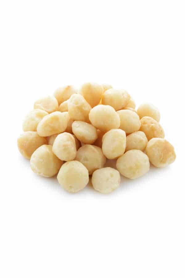 A bunch of macadamia nuts.