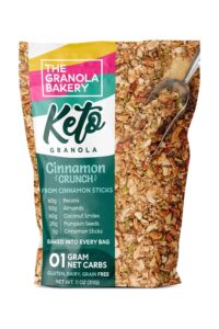 A bag of The Granola Bakery Keto Granola cinnamon crunch.