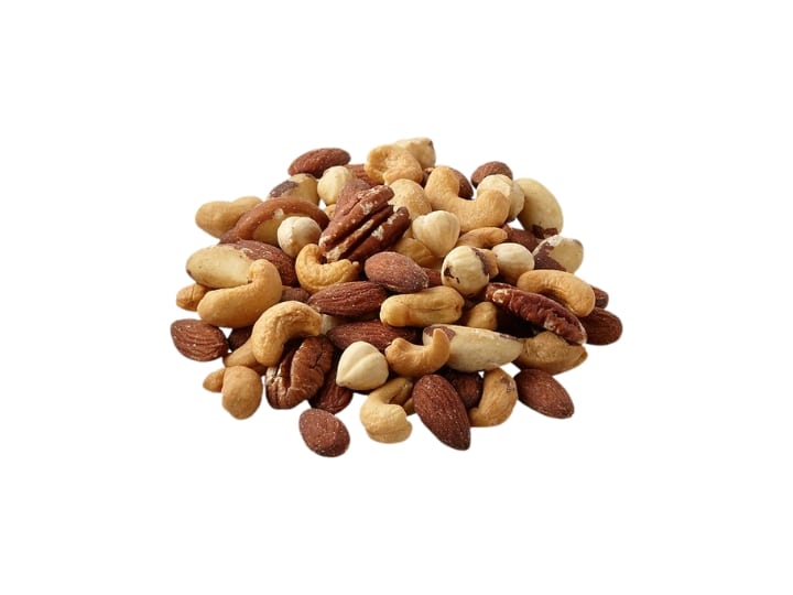 A pile of mixed nuts.