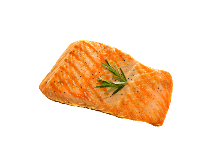 A piece of cooked trout.