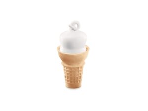 A vanilla ice cream cone.