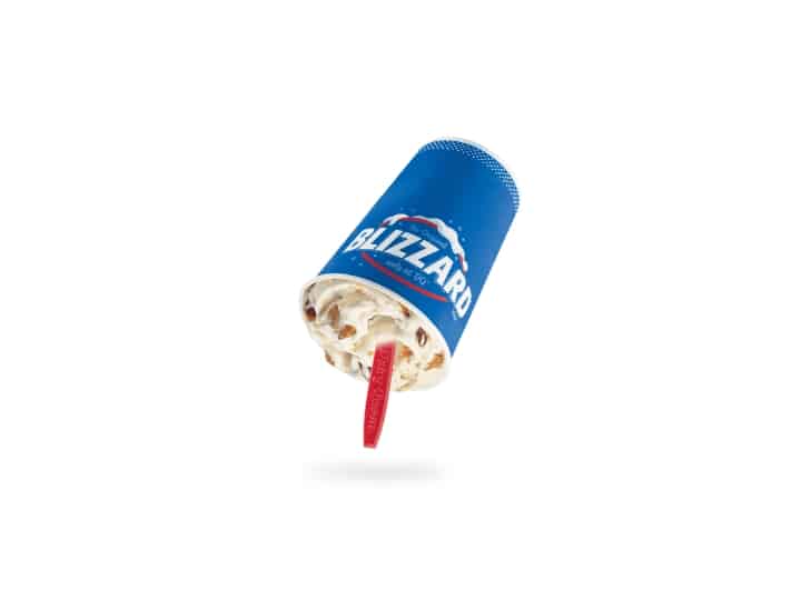 An upside down dairy queen Mini Butterfinger Blizzard.