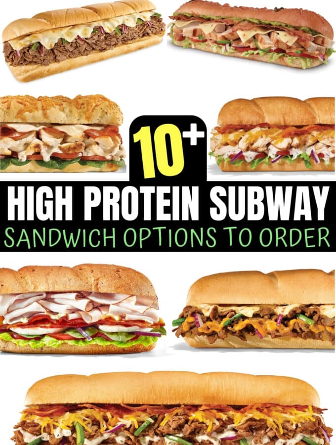 A compilation of subway high protein sandwiches.