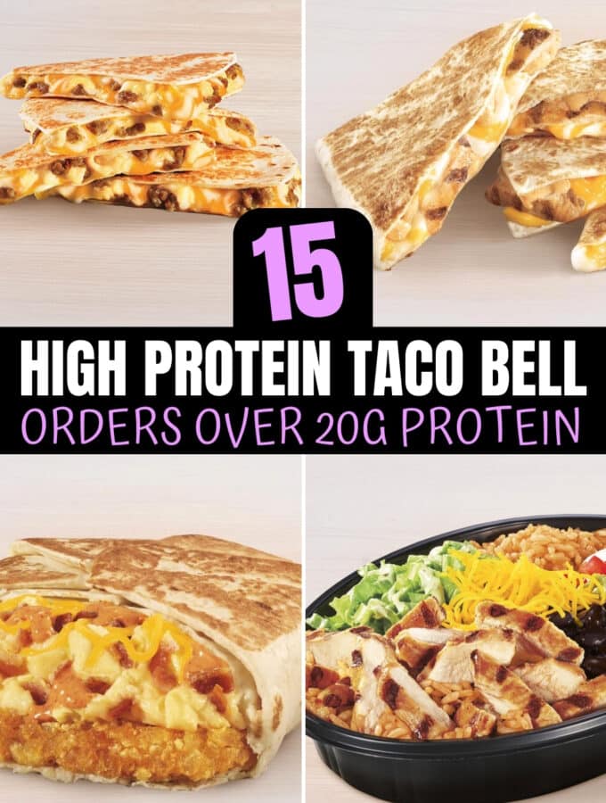 A compilation of high protein taco bell orders.