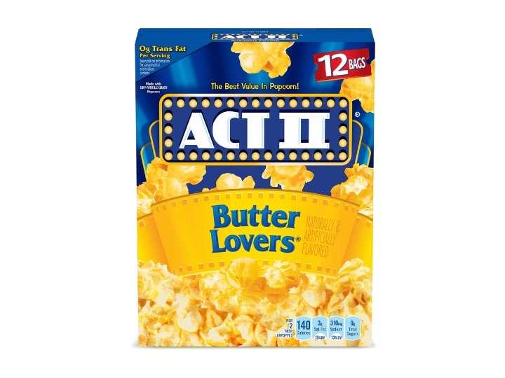 A box of Act II Butter Popcorn.