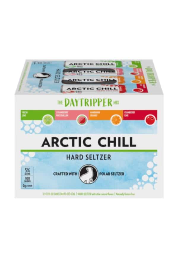 A box of Arctic Chill Hard Seltzer.