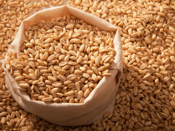 A bowl of barley on more barley.