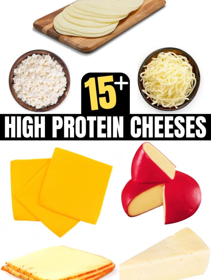 A bunch of high protein cheese options.