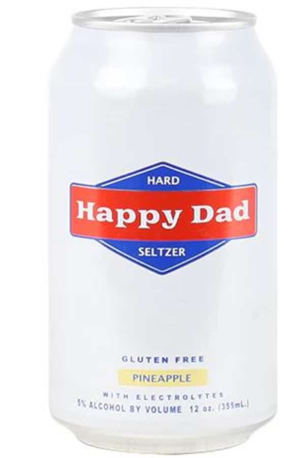 A can of Happy Dad Seltzer.