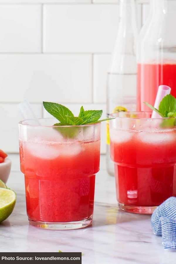 Two cups of Watermelon Juice.