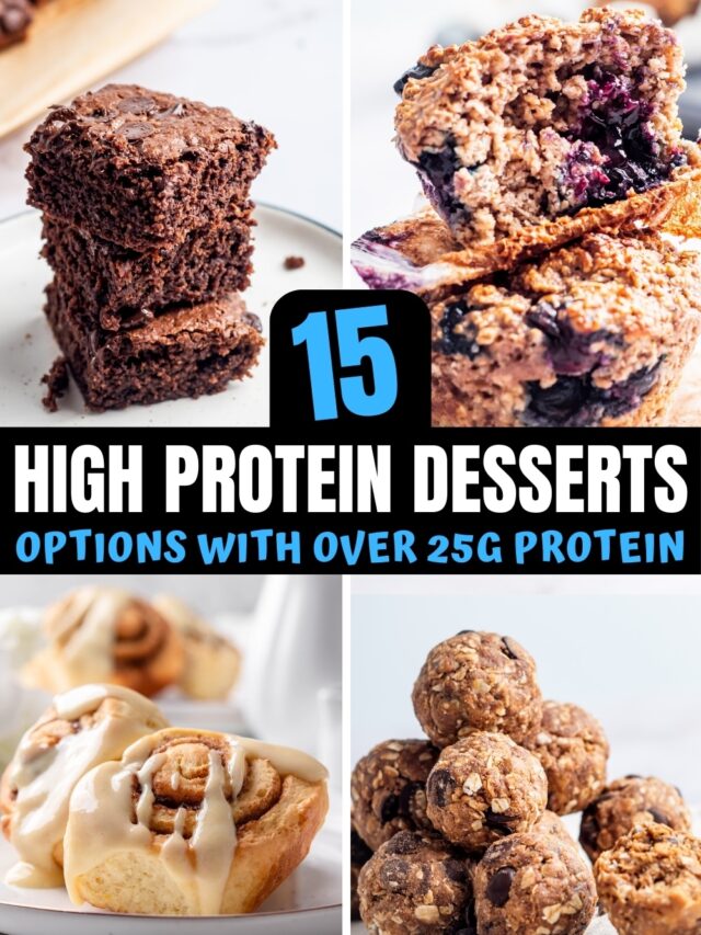 A compilation of high protein desserts.