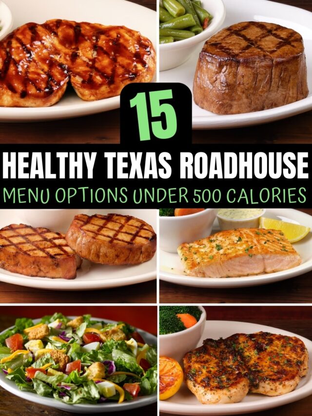 A bunch of Texas Roadhouse healthy options.