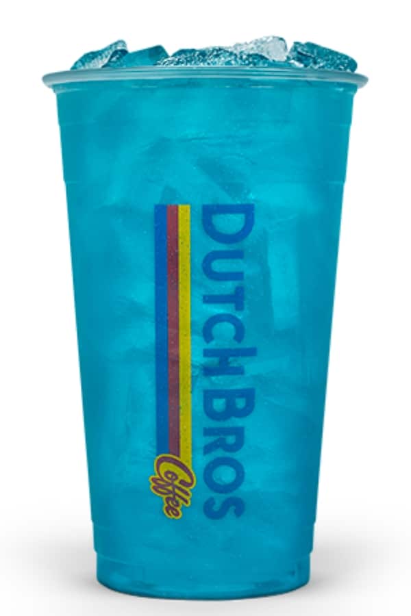 a clear cup of dutch bros tropical tea.