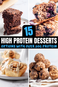 A compilation of high protein desserts.