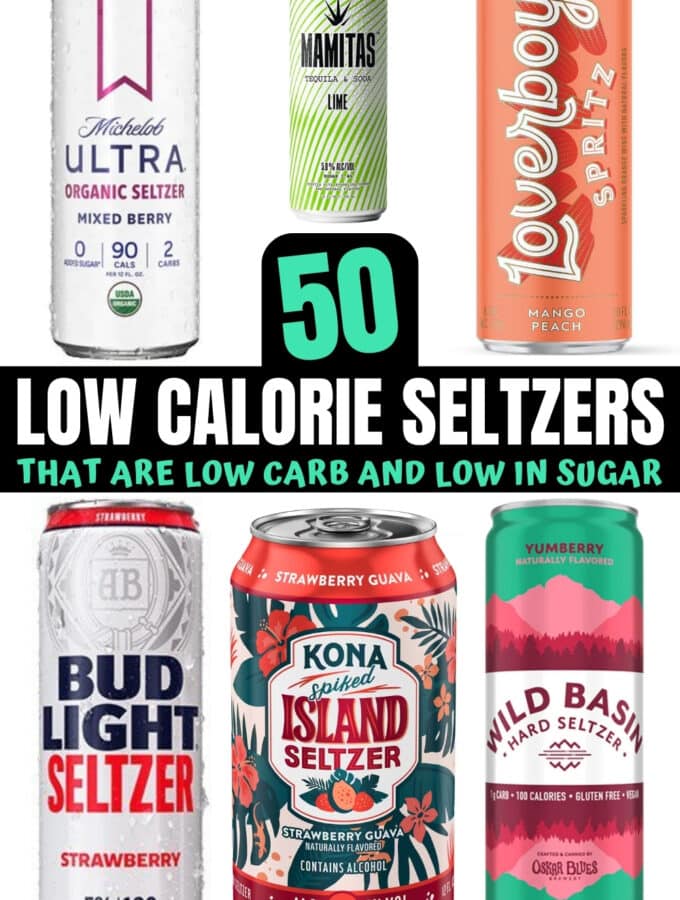A bunch of low calorie seltzers.