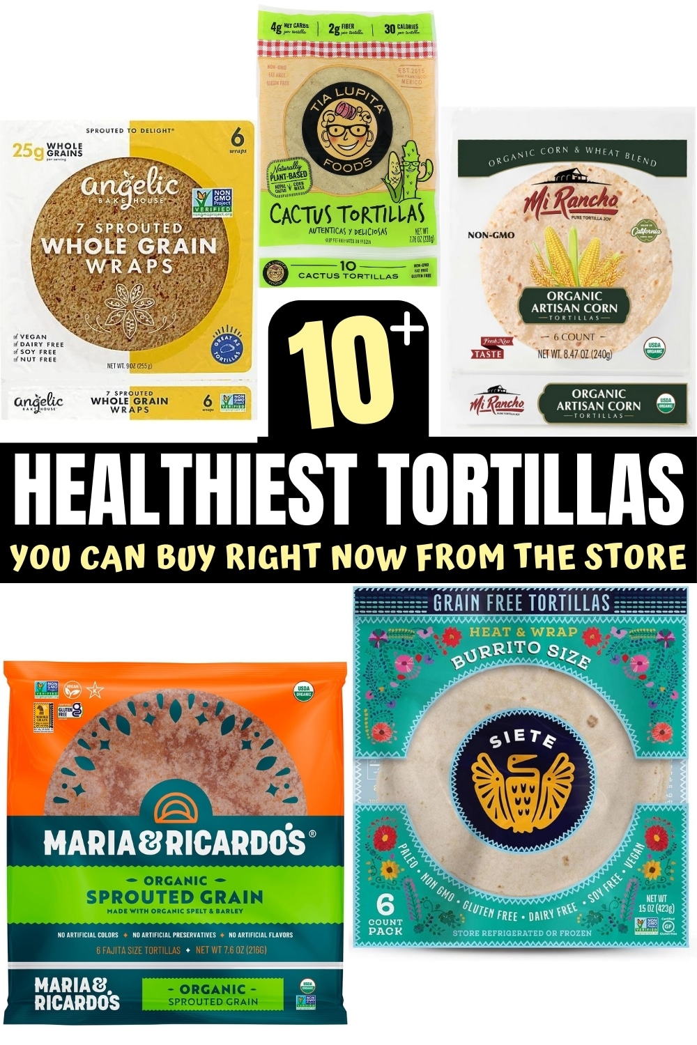 A bunch of healthy tortillas that you can buy from the grocery store.