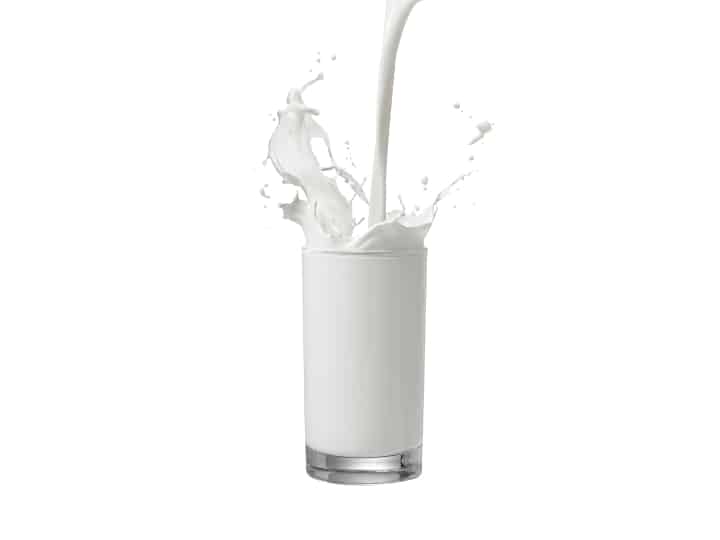 A glass of milk.