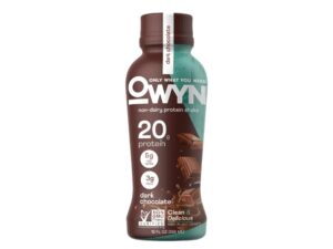 A bottle of OWYN Protein Shakes.