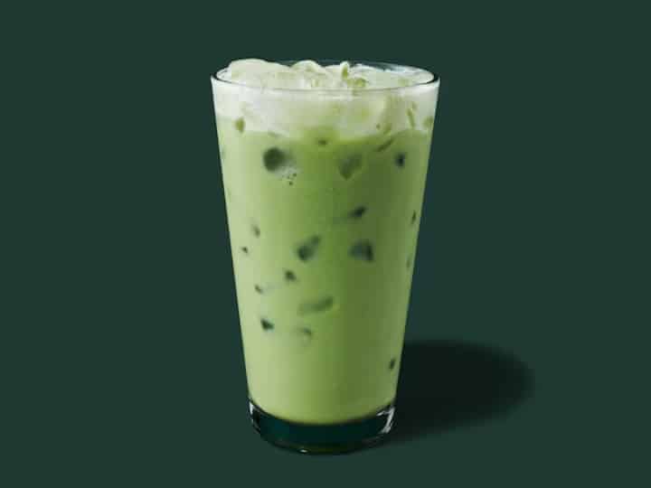 A cup of Oat Milk Matcha Tea Latte.