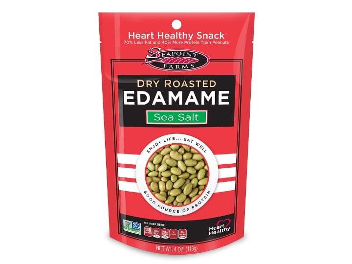 A bag of roasted edamame.