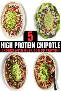 A bunch of chipotle high protein bowls.