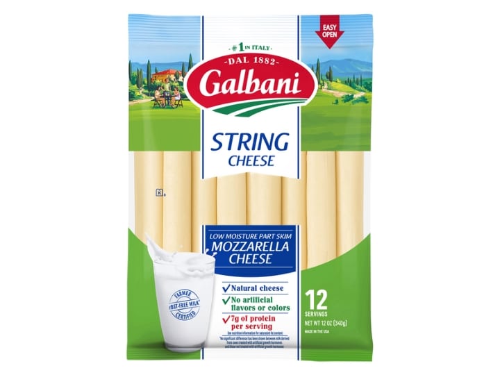 A bag of mozzarella string cheese.