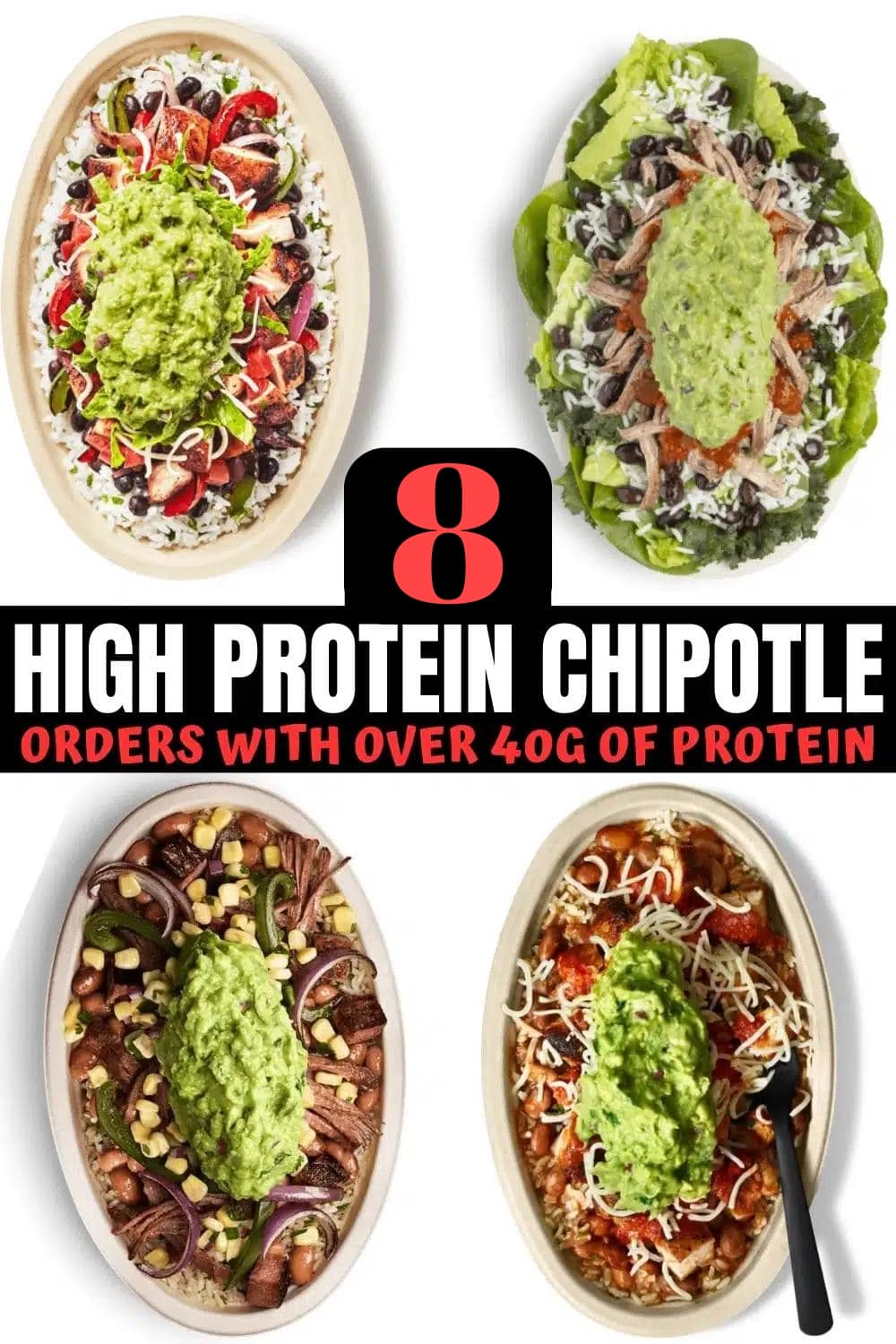 A bunch of high protein chipotle orders.