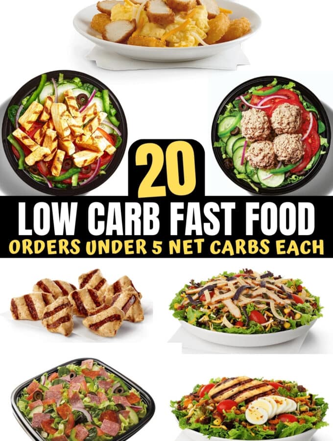A bunch of low carb fast food orders.