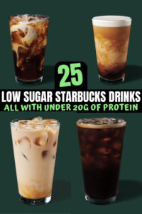 A cup of low sugar starbucks drinks.