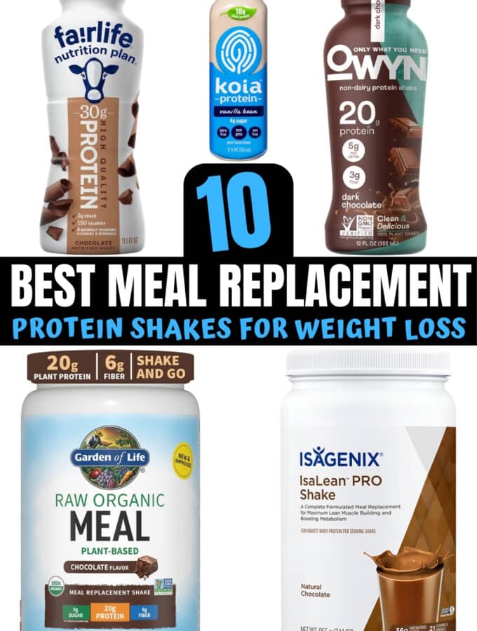 A compilation of meal replacement shakes for weight loss.