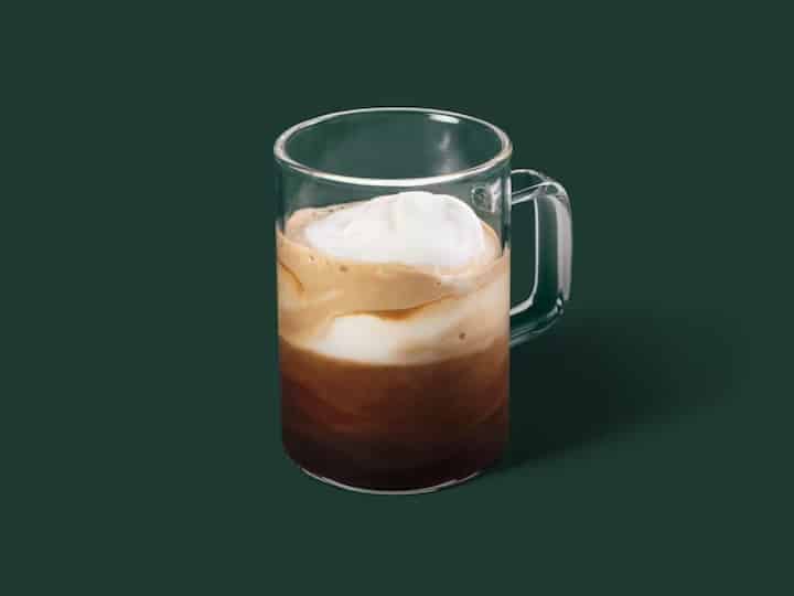 A starbucks espresso con panna.