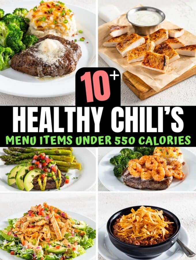 A bunch of healthy chili's options.