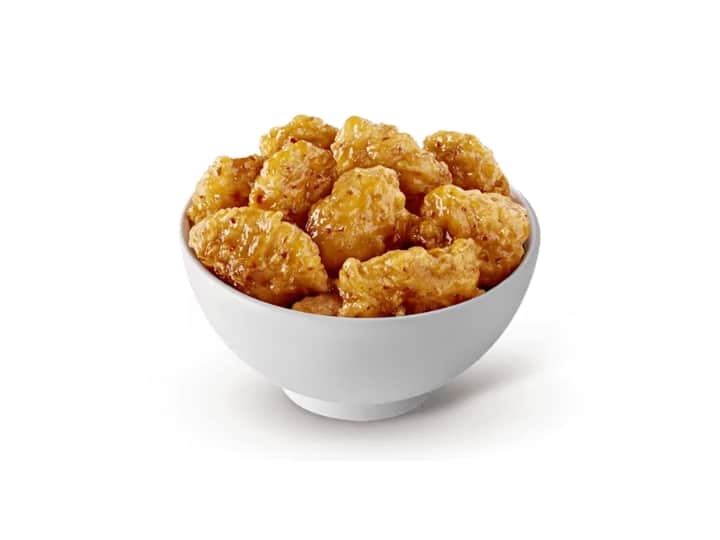 A bowl of orange chicken.