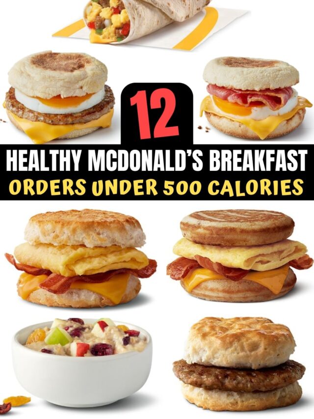 A bunch of healthy mcdonalds menu items.