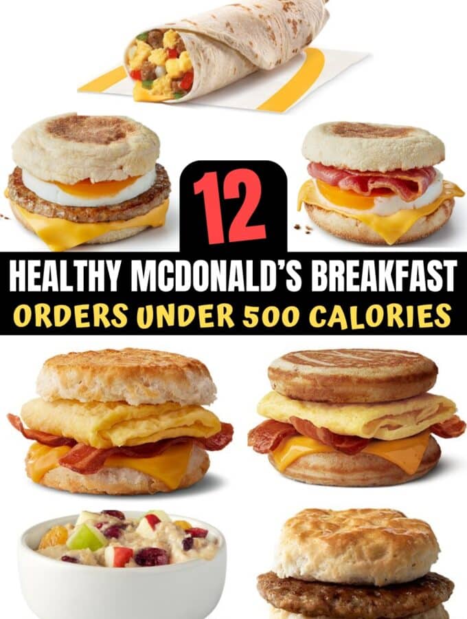 A bunch of healthy mcdonalds menu items.