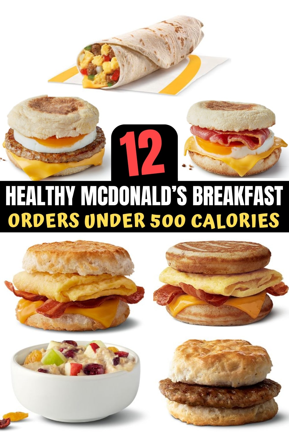 A bunch of healthy mcdonalds menu items.