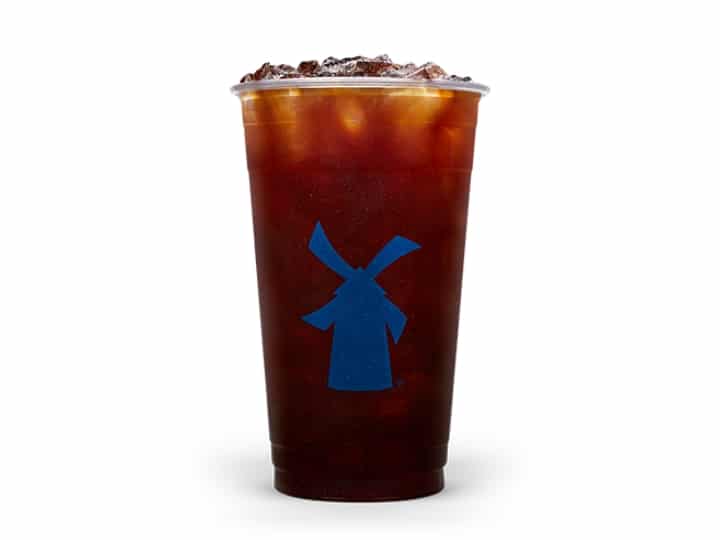 A clear cup of an americano drink from dutch bros.