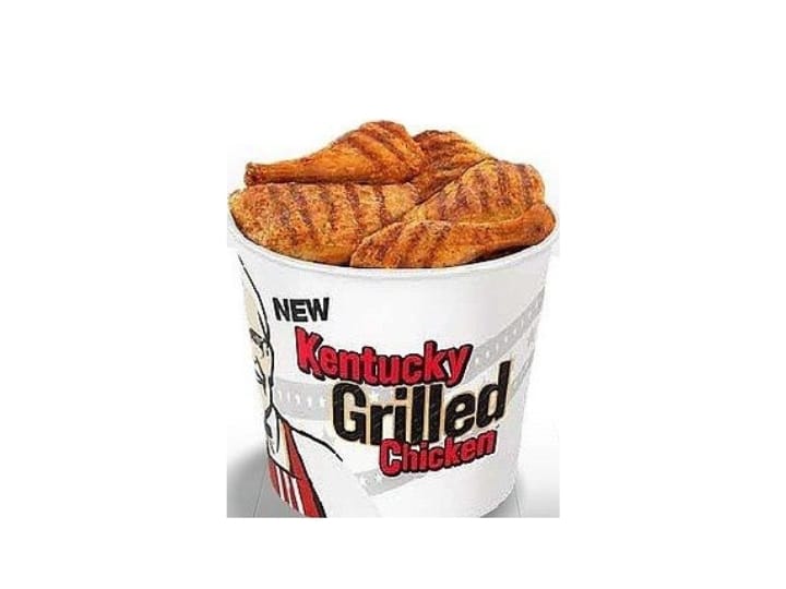 A bucket KFC of grilled chicken.