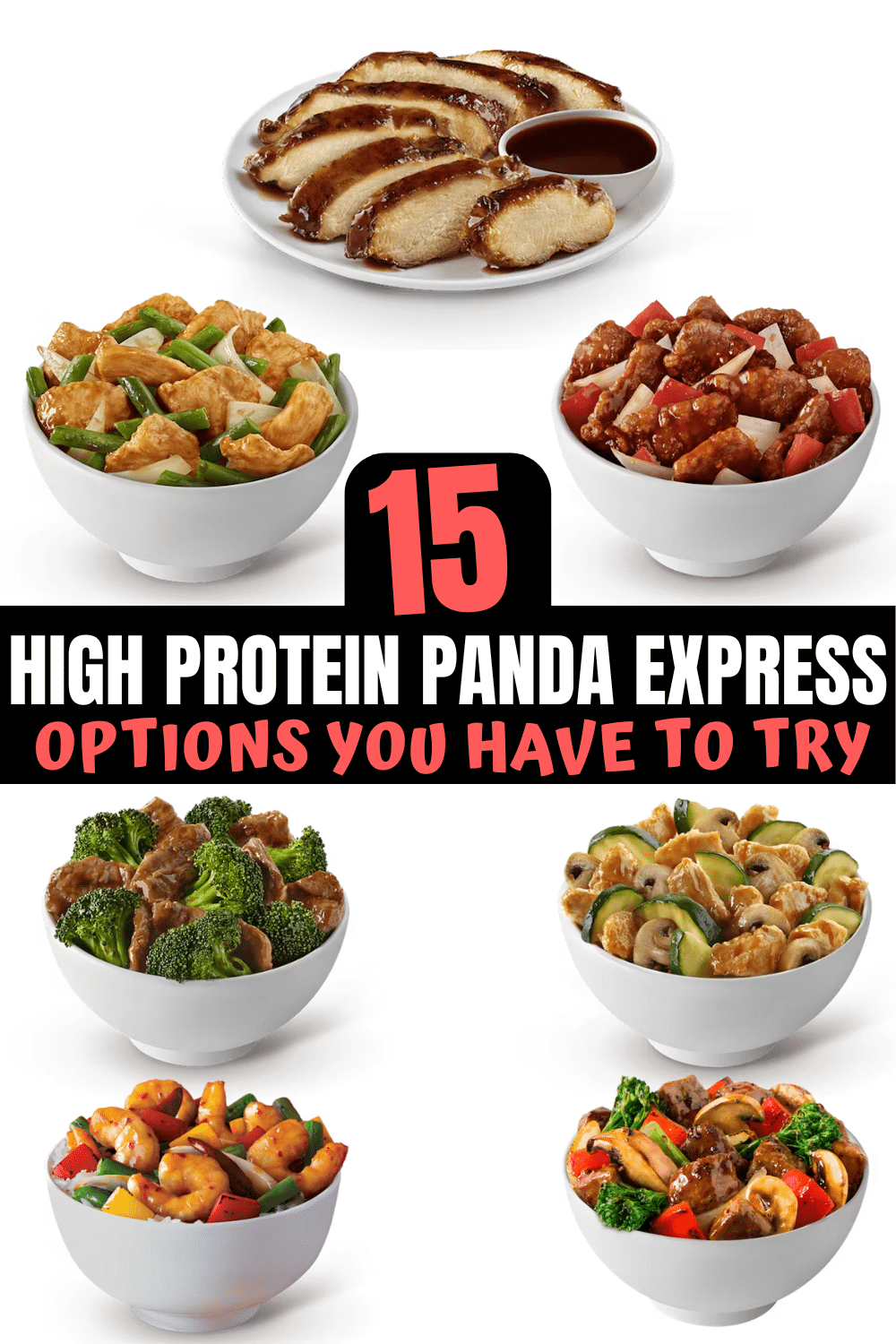 A bunch of high protein panda express options.