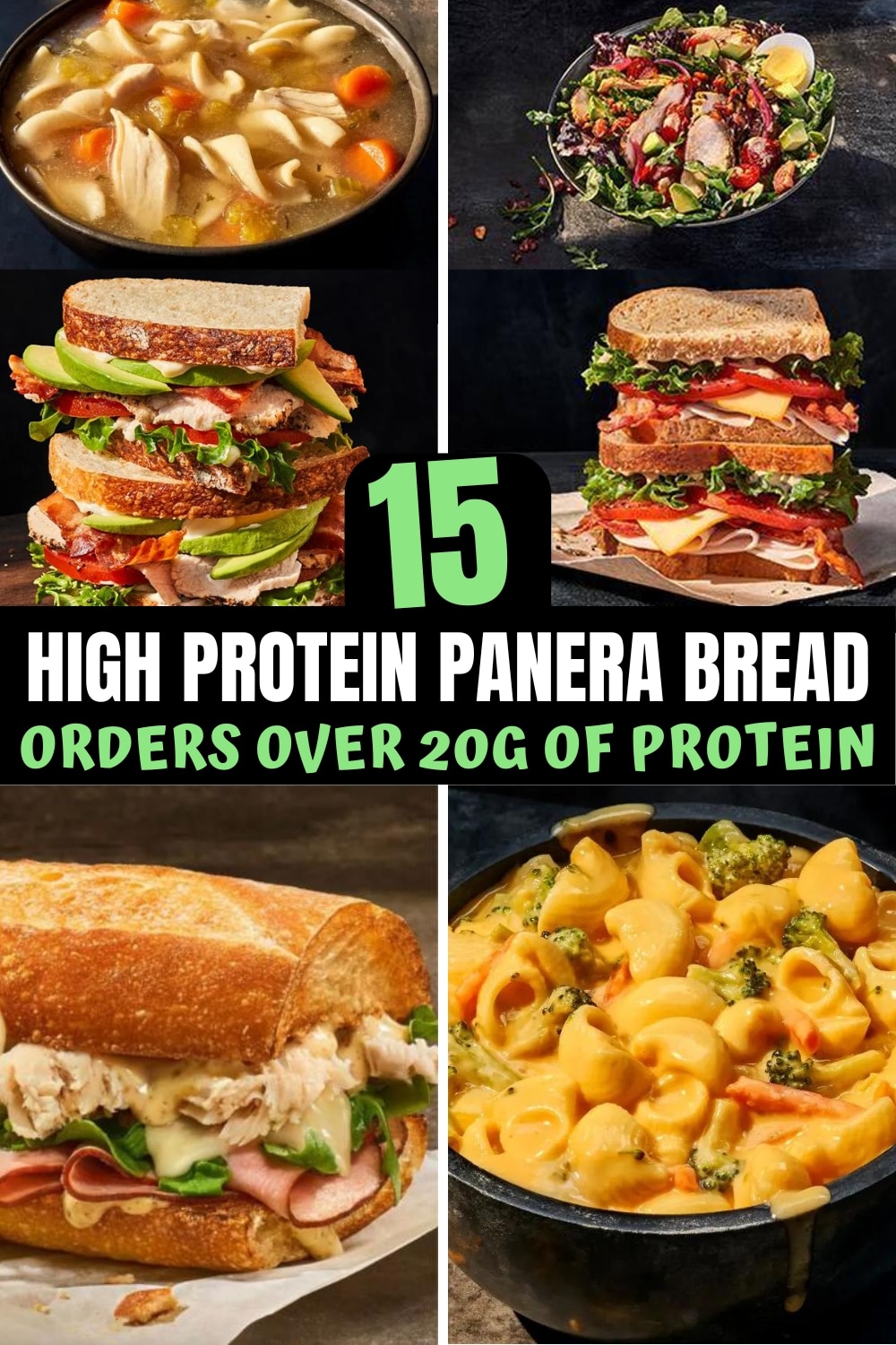 A bunch of high protein panera options.
