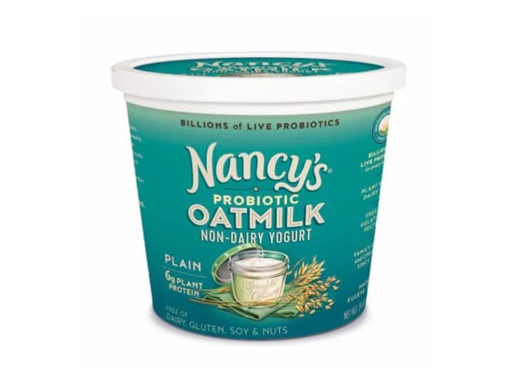 A container of Nancy's oat milk yogurt.