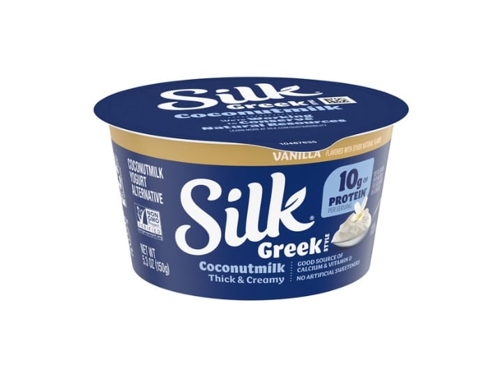 A container of SIlk's Greek style coconut milk yogurt.