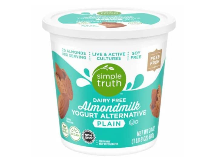 A container of Simple Truth's almond milk yogurt.