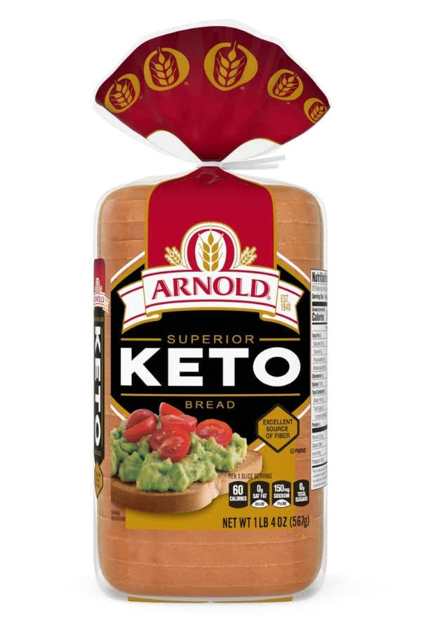 A loaf of Arnolds Keto Bread.