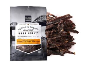 A bag of People's Choice beef jerky.