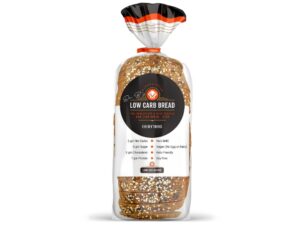 A bag of Dr. B's low carb bread.