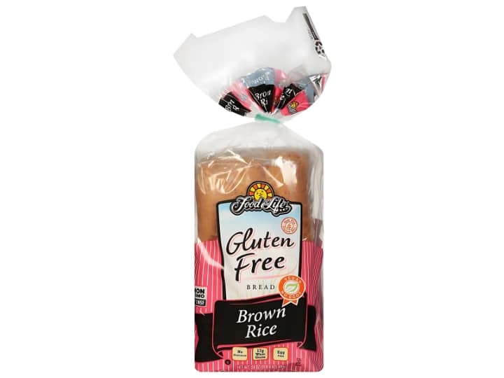 A bag of Food for Life brown rice bread