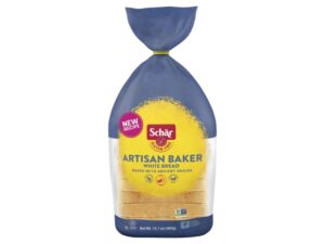 A bag of Schar's gluten free bread